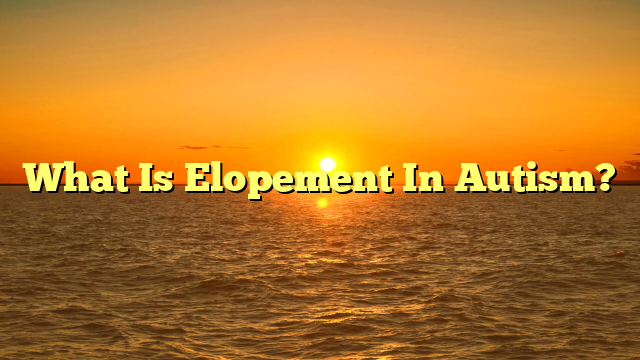 What Is Elopement In Autism?